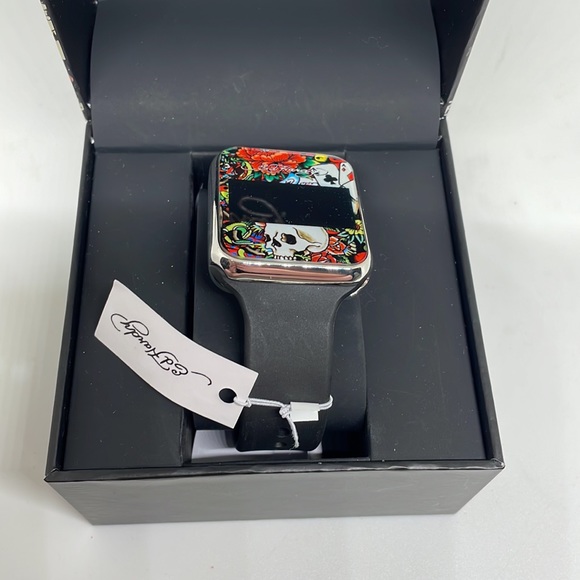 Ed Hardy | Accessories | Mens Ed Hardy Skull Matte Black Silicone Strap ...